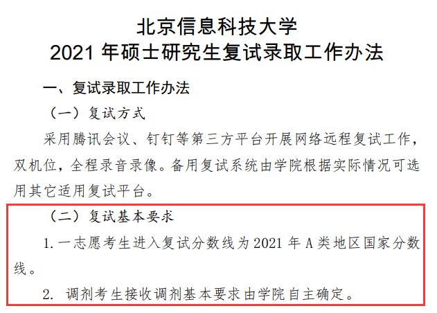 2021考研分數線:北京信息科技大學復試分數線_復試時間_國家線公布!